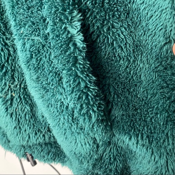 PINK Victoria Secret Women’s Dark Green 1/2 Zip Pullover Sherpa Fleece Jacket S - Picture 10 of 13